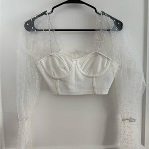 White Polka dot SHEIN top